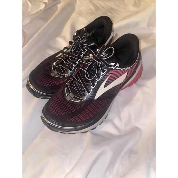 Brooks Ghost 10 Women's Lace Up Sneakers Size 7.5 Black pink White - Picture 13 of 14